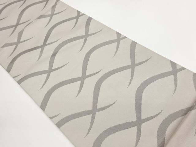 JAPANESE FUKURO OBI / WOVEN ABSTRACT WAVY STRIPE / BY ORIETSU